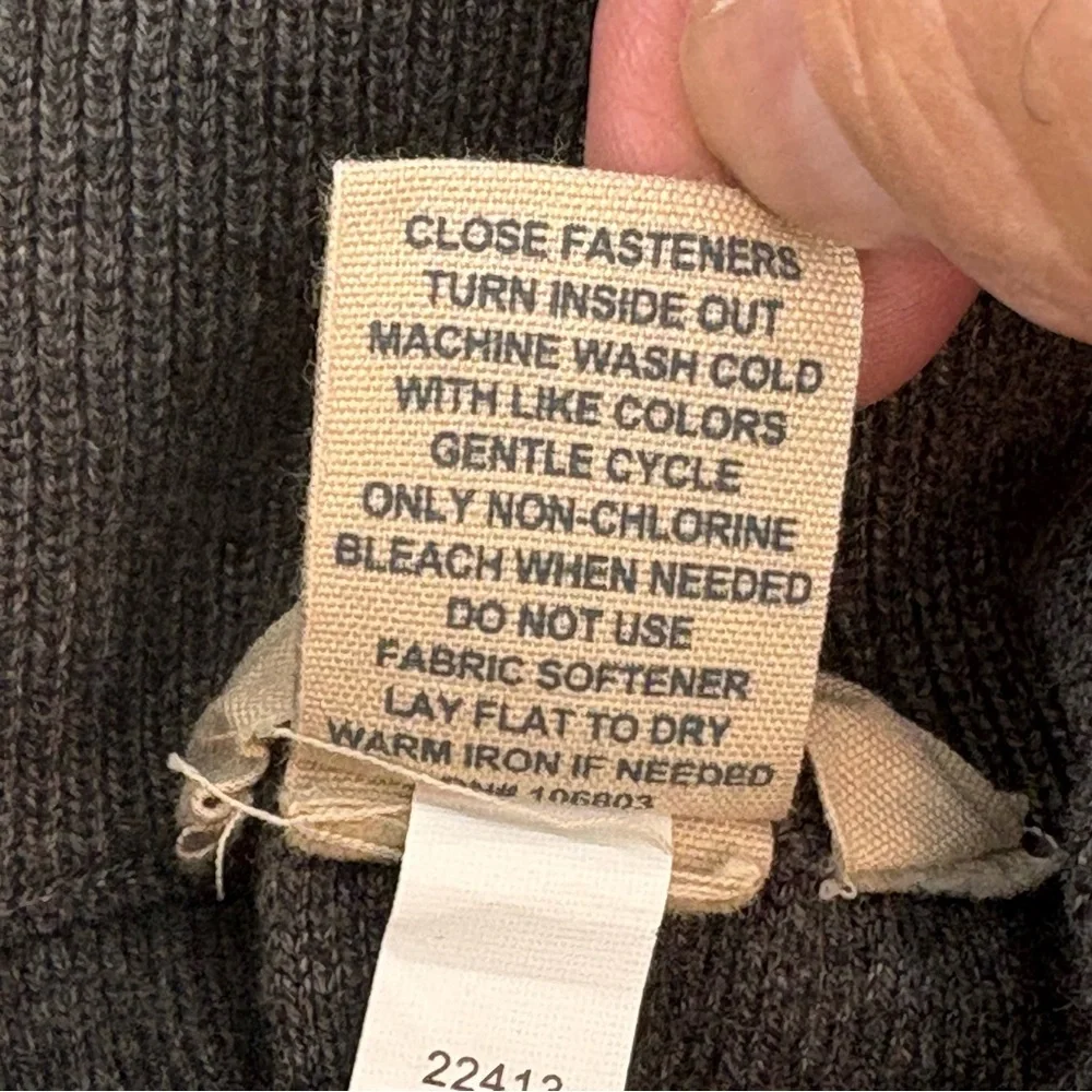 Duluth Trading Co. Men’s Size XL 3 Button Pullover Sweater Merino Wool Blend